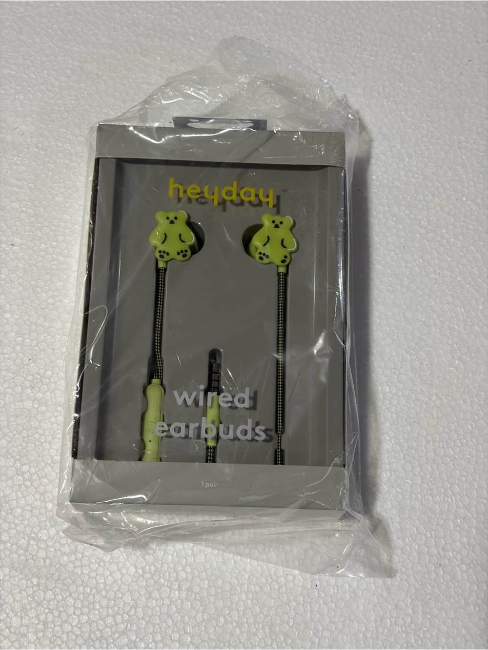 Target heyday Wired Earbuds - Lime Green Bear Design